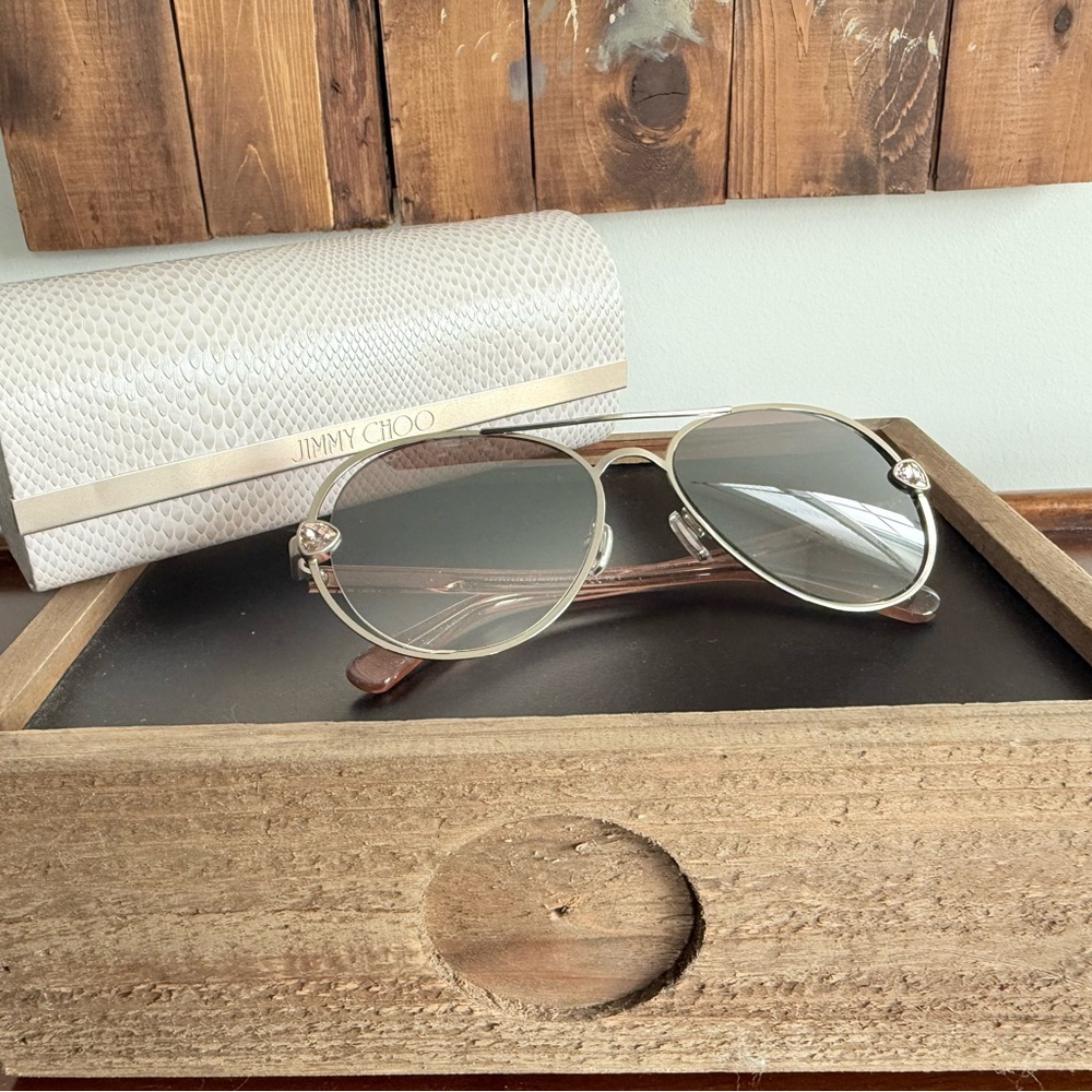 Jimmy Choo Gold Aviator Sunglasses